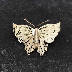 Vintage Brooch Butterfly Gold Tone